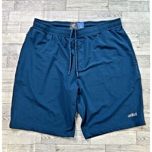 unltd Sport Nation Men's L Blue Athletic Shorts Lacrosse Gym Workout Drawstring